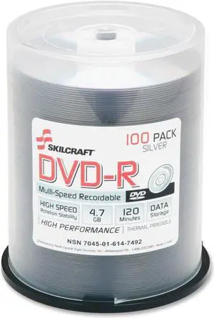 Skilcraft DISC,DVR,RECRDABL,100PK,SR
