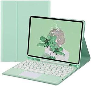 HENGHUI Keyboard Case for Galaxy Tab S6 Lite 10.4 inch 2022/2020 Model SM-P610/P613/P615/P619, Touchpad Detachable Keyboard Cute Round Key Color Keyboard Cover (MintGreen)