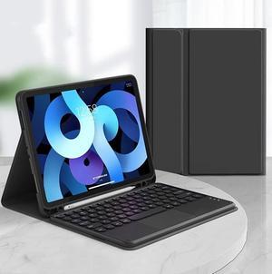 HENGHUI Keyboard Case for New iPad 9th Gen/8th Gen/7th Gen 10.2"-Touchpad Detachable Wireless with Pencil Holder Stand Folio Keyboard Cover for iPad 9th Generation Air 3rd Gen Pro 10.5, Black