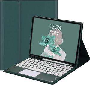 iPad 6 iPad 5 Air 2 Pro 9.7 inch Keyboard Case with Touchpad Cute Round Key Color Keyboard iPad 6th 5th Generation Detachable Bluetooth Touch keyboard Cover (iPad5/iPad6/Air2/Pro9.7, DarkGreen)