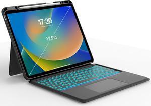 Touch Keyboard Case for iPad Pro (3rd, 4th, 5th, 6th generation) 12.9-inch - Separate Keyboard with 7 Solid Colors Backlit, Trackpad, Kickstand, Support Portrait and Landscape Screen Mode, Dark Gray