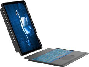 SENGBIRCH Touch Keyboard Case for Samsung Galaxy Tab S8 Plus/S7 FE/S7 Plus 12.4-inch, Dark Gray