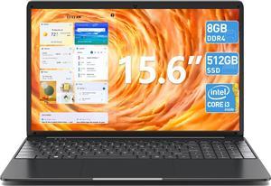 SGIN Laptops 15 Inch Laptop Computer with 8GB DDR4 512GB SSD Intel I3 Processor up to 24 GHz WiFi 5 Webcam Mini HDMI Numeric Keypad 7000mAh TypeC USB30Black