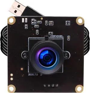 ELP High Speed USB Camera 1080P Embedded Webcam Board with 100degree No Distortion Lens for Computer High fps 60fps 120fps 260fps Wide Angle UVC USB2.0 Camera Module for Laptop 3D Printer Raspberry Pi
