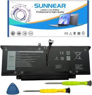 SUNNEAR JHT2H Laptop Battery Compatible with Dell Latitude 7310 7410 Series Notebook 04V5X2 0HRGYV Y7HR3 0WY9MP 7.6V 52Wh 6500mAh