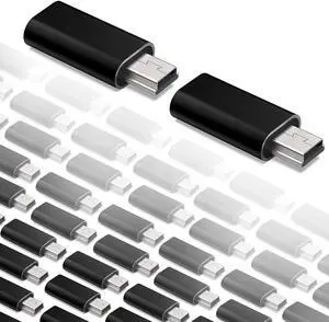 USB C Adapter 20 Pack - Type C Female to Mini USB Male Adapter, Support Charge & Data Sync - Compatible with GoPro Hero 3+, Dash Cam, Digital Camera