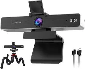 NexiGo 4K Webcam Kits, Zoom Certified, N950P Web Camera with Remote, Sony Starvis Sensor, 5X Digital Zoom, Flexible Camera Tripod Stand, for Zoom Skype Teams Twitch
