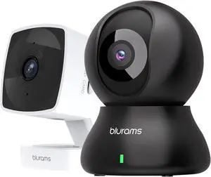 blurams Security Camera Bundle Set, 2K Indoor Camera Pet Camera for Home Security w/Motion Tracking, 2-Way Audio, IR Night Vision, Siren, Compatible with Alexa