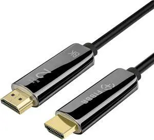 FIBBR Premium Certified HDMI 2 .1 Cable 65ft/20M,48Gbps 8K Fiber Optic HDMI Cable,Digital Audio/UHD Video Cable Supports 8K @60Hz/4K @120Hz, 4:4:4 RGB, eARC,UHD,HDR