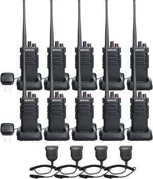 Retevis RT29 2 Way Radios 10 Pack with IP55 Waterproof Mic, Walkie Talkies Long Range, Heavy Duty Two Way Radios Rechargeable IP55 Waterproof Mic