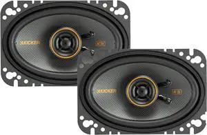 KICKER 51KSC4604 Coaxial Speaker System, 2-Way Design, One (1) Pair, 4" x 6" (100mm x 160mm) Polypropylene Woofer/Midrange, 1/2" (13mm) Silk-Dome Tweeters, 75 Watts RMS, 150 Watts Peak