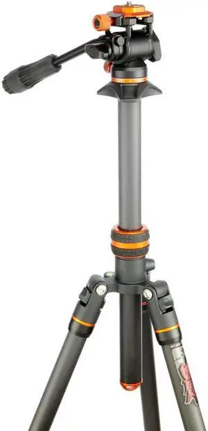 3 Legged Thing Billy Video Carbon Fibre Travel Tripod Kit - Lava Black/Orange (BILLYVIDEOLAVA2.0)
