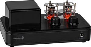 Dayton Audio HTA20 Integrated Stereo Hybrid Hi-Fi Vacuum Tube Class A/B Amplifier 20 Watts RMS with Subwoofer Output, Headphone Output, Bluetooth 5.0 and USB DAC