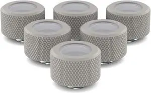 PrimoChill 16mm OD Rigid SX Fitting - 6 Pack - TX Matte Silver
