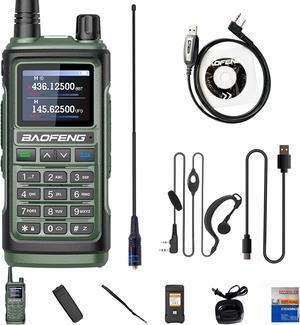 BAOFENG UV-17R Walkie Talkie Long Range Dual Band USB-C Charging Two Way Radio for Adult 999 Channels DTMF VOX 1800mAh Enlarge Battery with Programming Cable and Headset