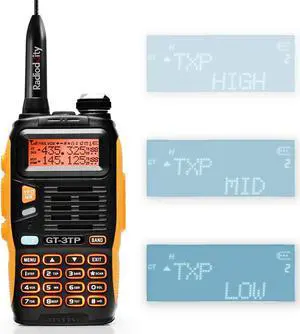 BAOFENG High Power Ham Radio Handheld GT-3TP Mark III, Dual Band 8W Two Way Radio, Long Range Rechargeable Walkie talkies with Car Charger, Black