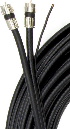 THE CIMPLE CO 25 Feet, Black- Dual RG6 Twin, Siamese Coaxial Cable with 18 AWG Copper Ground Wire - Use with Satellite, Cable TV, and HD Antennas - (7.5 Meter)