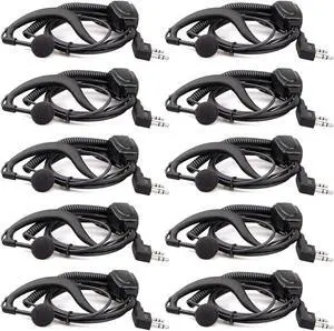 Retevis Length Adjustable Walkie Talkie Earpiece with Mic, G Type, for RT22 RT68 RT21 H-777 RT22S, Compatible with Pxton Baofeng BF-888S BF-T26 Kenwood Walkie Talkie,Two Way Radio Earpiece(10 Pack)