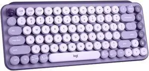 Logitech POP Keys Mechanical Wireless Keyboard with Customizable Emoji Keys, Durable Compact Design, Bluetooth or USB Connectivity, Multi-Device, OS Compatible - Cosmos
