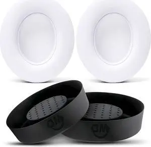 WC Earpads and SweatZ Protective Ear Covers Compatible with Beats Studio 2 & 3, Wired and Wireless | Not for Beats Solo | White & Black