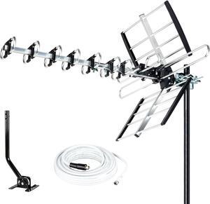 Five Star HDTV Antenna 2024 Newest Version VHF/UHF 4K 200 Miles Range with Antenna Splitter Support 4 Tvs & 40ft RG6 Cable, ATSC 3.0 Ready, Mounting Hardware Included