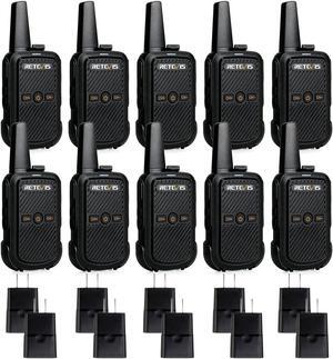 Retevis RT15 Walkie Talkies Rechargeable Long Range, Mini 2 Way Radios, USB Fast Charging, Hands-Free, for Restaurant Retail Healthcare(10 Pack)