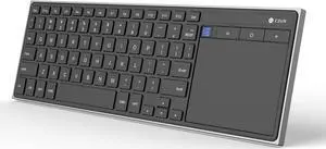 CZUR Rechargeable Bluetooth Keyboard with Touchpad, Portable Computer Keyboard with Trackpad, Wireless Ultra Slim Keyboard for PC/Laptop/Tablet/Phone