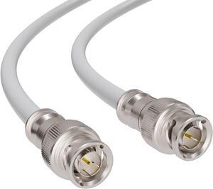 THE CIMPLE CO BNC Cable, White RG6 HD-SDI and SDI Cable (with two male BNC Connections) - 75 Ohm, Professional Grade, Low Loss Cable - 200 feet (200')