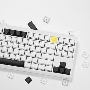 Generic Arctic Side Print Low Profile Keycaps Set Custom Keyboard Keycaps, Keycaps 75 Percent Full Keycaps for 60% 65% 75% 80% 100% Cherry Gateron MX Switches Mechanical Keyboard (Flake White)