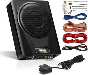 BOSS Audio Systems BASS8K 8 Inch Powered Under Seat Car Subwoofer Amplifer Wiring Kit - 800 Watts Max, Single 2.6 Ohm, Voice Coil, Built in Amp