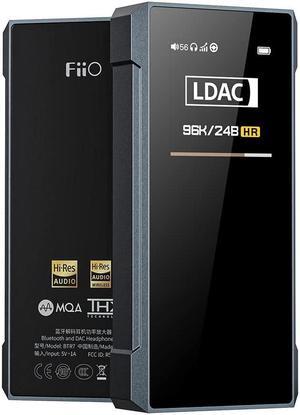 FiiO BTR7 Headphone Amp Bluetooth Receiver High Resolution Portable DAC Supports MQA/LDAC/aptX HD 384K/32Bit DSD256 for Phone/PC/Car/Home Audio(Titanium)