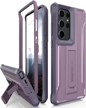 CaseBorne V Designed for Samsung Galaxy S23 Ultra 5G Case (Formerly ArmadilloTek), [Ultimate Protection Tech] Full-Body Multi-Layer Rugged Kickstand Protective Case Screenless- Purple