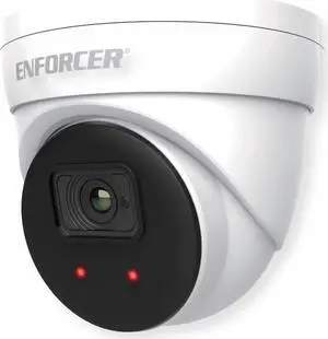 Seco-Larm EV-N2506-2W4WQ Enforcer 5MP IP Turret Camera, White; 1/2.7" CMOS Sensor; 2880 x 1620 Max Resolutions; 2.8mm Lens; Digital Noise Reduction; Smart IR, Range up to 98 feet; PoE