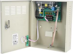 ENS Power Supply Box - 12V DC Output, 110V AC Input - PTC Fuse- Regulated and Filtered - Surge Protected - UL Listed (4CH 5A)