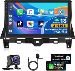 Android 13 Car Stereo for Honda Accord 8th 2008-2013 Radio with Wireless Carplay, 10.1" Touchscreen Car Radio with GPS Navigation, Android Auto, WiFi, Bluetooth, RDS FM, USB, Backup Camera