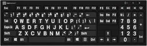 Logickeyboard 'Slimline Nero' with Large Print  White Letters on Black Keys  ade for Windows PC  Including LogicLight Lamp  p/n LKBU-LPWB-BJPU-US
