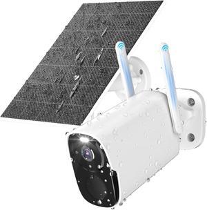 Solar Security Cameras Wireless Outdoor, 2K Battery Powered Camera for Home, WiFi Security Cameras with Color Night Vision, IP66, 2-Way Audio, 120degFOV, AI Motion Detection, Works/Alexa, Cloud/SD