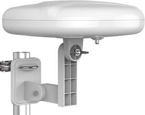 1byone Outdoor TV Antenna 360deg Omni-Directional Reception Long 100+ Miles Range Enhance VHF&UHF 4K Ready HDTV Antenna with Added Stability for Outdoor/Attic/RV Use - 39ft RG6 Coax Cable