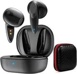 Ture Wireless Earbuds Bluetooth Headphones & Non-Slip Heavy Duty Protective Phone Cases for Samsung Galaxy A71 5G Black