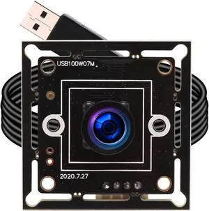 ELP Megapixel Super Mini 720p USB Camera Module Wide Angle with 120degree M7 Lens HD Digital Embedded Webcam Board for Computer USB2.0 UVC Video PC Opencv Camera Module,with 3.3ft/1m Cable for Laptop
