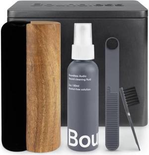 Boundless Audio Record Cleaner Kit - 5-in-1 Vinyl Record Cleaning Kit includes Velvet Record Brush, Stylus Brush, Record Cleaning Solution, Cleaning Brush & Metal Case - Premium Vinyl Cleaning Kit