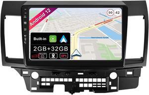 BXLIYER Android 12 IPS Car Stereo for Mitsubishi Lancer (2010-2016) - Built-in Wireless CarPlay + Android Auto - 2G+32G - Rear Camera FREE - 10.1 Inch 2 Din - Steering Wheel DAB Fast-boot WIFI DSP BT