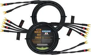 WORLDS BEST CABLES 10 Foot - Canare 4S11  Audiophile Grade - HiFi Star-Quad Bi-Wire Speaker Cable Pair with Eminence Gold Spade Connectors