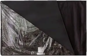 COOSOO Outdoor TV Cover Waterproof with Visible Transparent Film Heavy duty TV Cover Box Black Heat Resistant Weatherproof Dustproof Anti UV Patio Outside Television Protector 55-58"