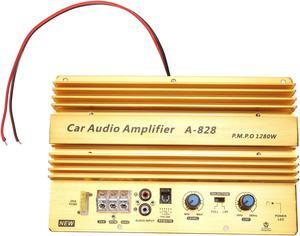 A828 Car Audio Amplifier 12V 1280W Car Amplifier Board, 2 Channel Amplifier Car Audio, Car High Power Stereo Amplifier, Car Accessories for 8 to 12 Inch Subwoofer