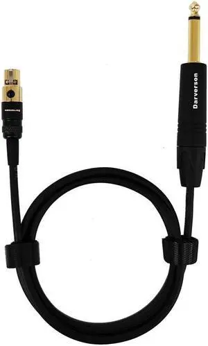 Darverson 3-pin Mini XLR to 1/4 Guitar Bass Instrument Cable for AKG Transmitter with Gold Plated Connector