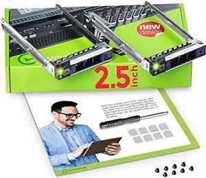 WORKDONE 2-Pack 2.5" Hard Drive Caddy - Compatible for Dell PowerEdge Servers - 16th Gen T560 R660 R6615 R6625 R7615 R7625 R760 R760xs R760xa R860 R960 - SSD SAS SATA NVMe Tray - Setup Manual