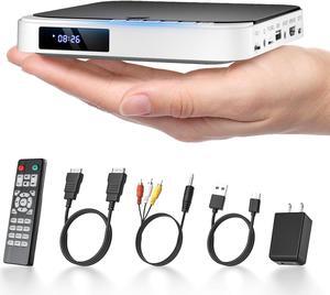 HDMI DVD Players for TV, DESOBRY 1080P HD Mini DVD Player, Small DVD Player for TV with All Region Free, Compact DVD Player for Smart TV, Support AV Output, USB/TF Card Input, Remote Control,PAL/NTSC