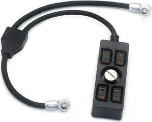Power Cable Splitter, 2 Pin Male to 4 D-tap & Lemo 0B2 Female Splitter Hub for Float Professional Power Cable System and DJI RS2/RS3/RS3PRO