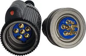 DONGYANG Ind. Co., Military Audio Connector U-329/U (Injection Body) &U-283/U 1Set(MIL-C-55116, 6Pin Male&Female for PRC-148,152) 164-183-6, 164-229-6-4, Without Cable [Made in Korea]